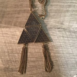Geometric Triangular Bronze/Gold Necklace